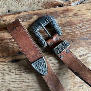 Vintage leather western belt